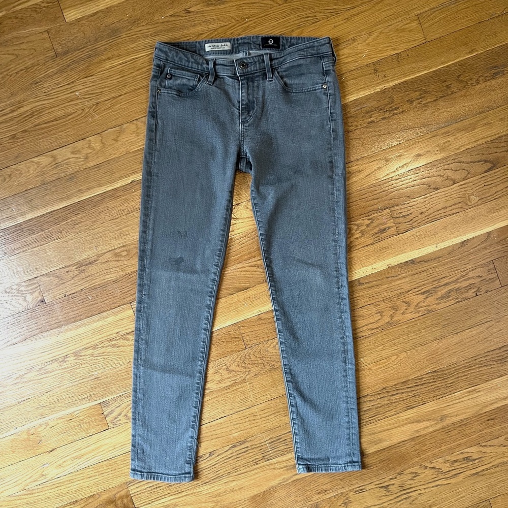 AG Stevie Ankle grey slim straight leg jean size 27R